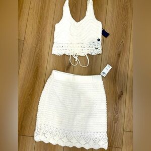 A&F Matching set - crochet crop tank/skirt